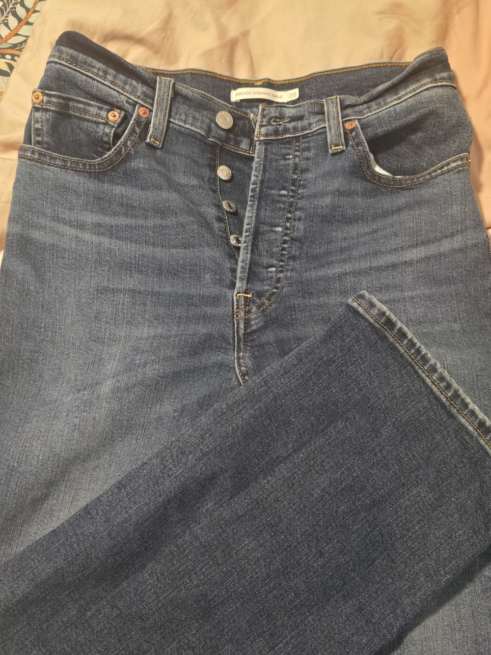 Levi's Straight Leg Jeans - Dark Blue Denim